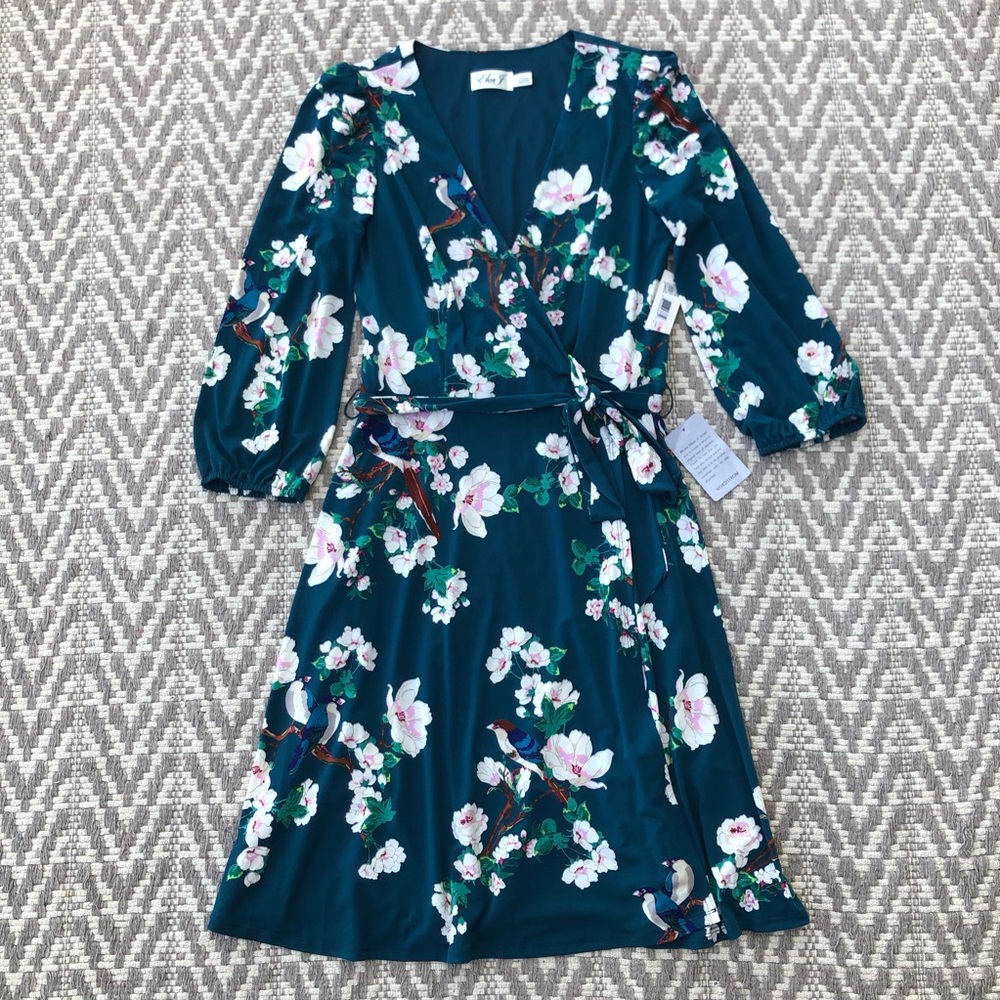 Eliza J women’s floral faux wrap dress size 10